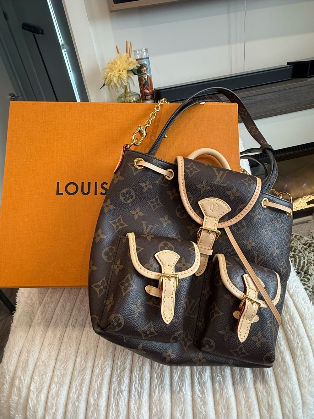 Louis Vuitton Monogram Drawstring Backpack - Brown & Natural - Picture 3 of 5